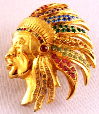 SJ34 Ora Indian head pin